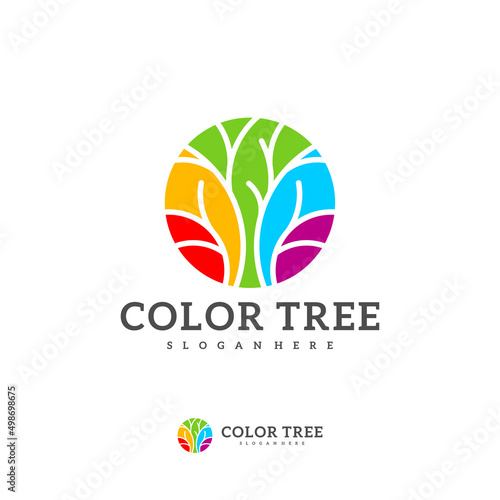 Colorful Tree logo vector template, Creative Tree logo design concepts