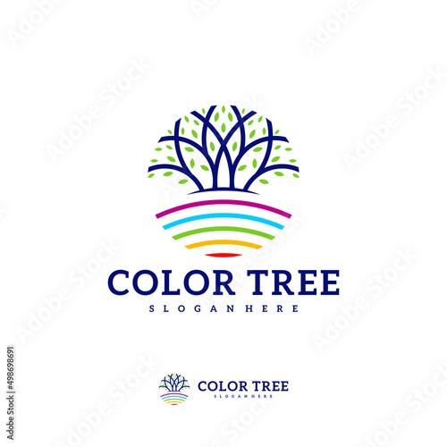 Colorful Tree logo vector template  Creative Tree logo design concepts