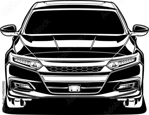 Black and white car vector illustration for conceptual design