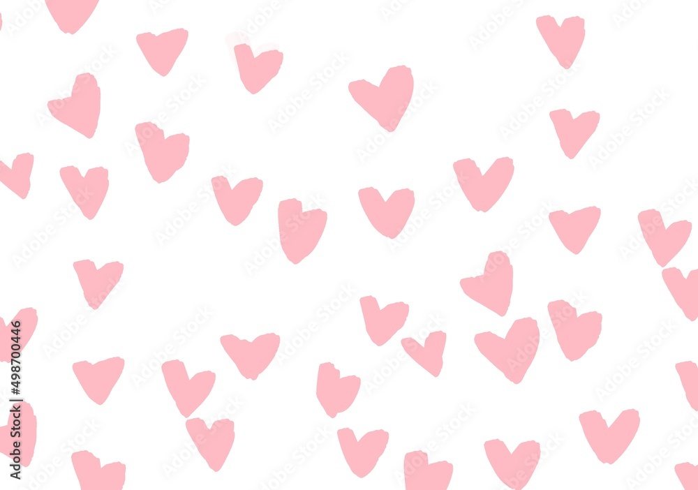 seamless pattern with hearts girl pink