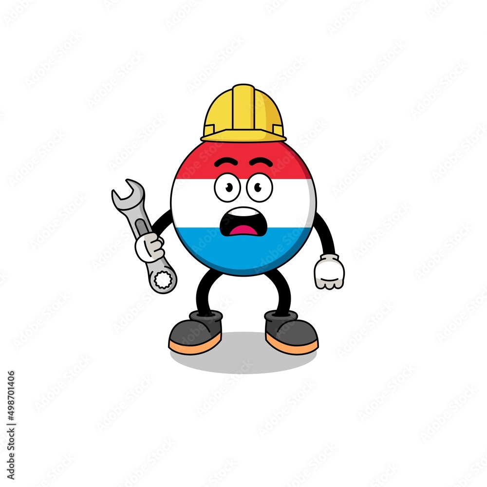 Fototapeta premium Character Illustration of luxembourg with 404 error