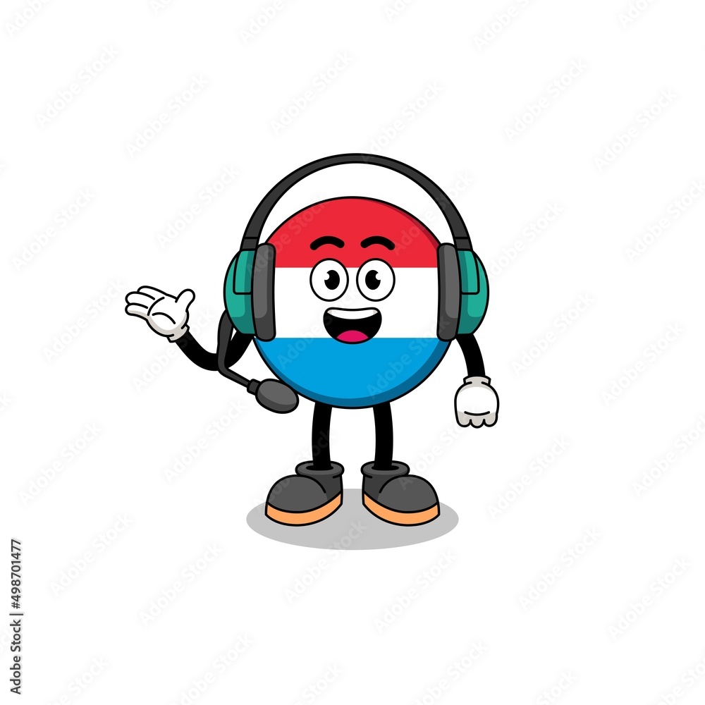 Mascot Illustration of luxembourg as a customer services