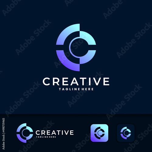 letter c vector logo icon template