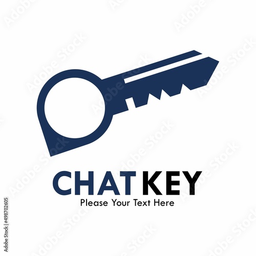 Chat key symbol logo template illustration