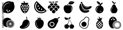 Fruits vector icon set. vitamin illustration sign collection. tropical symbol or logo.