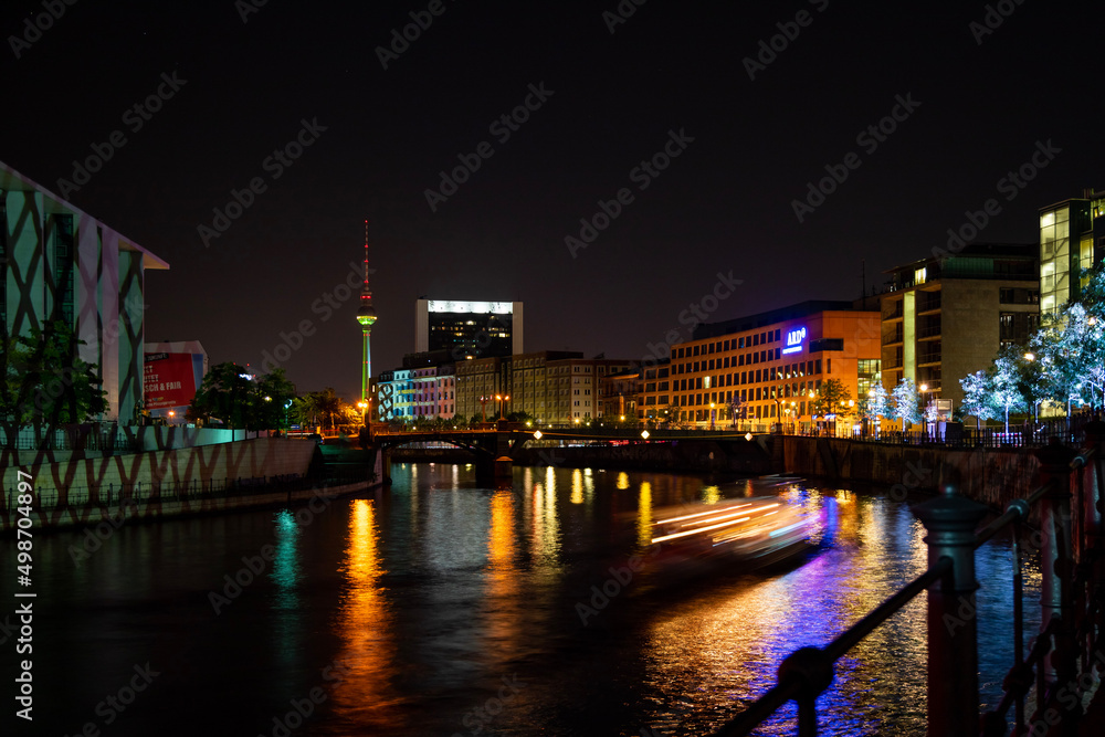 Berlin skyline night