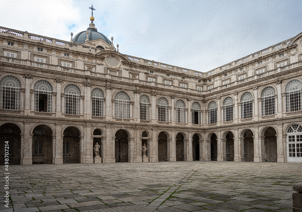 Detail of the inner courtyard of the Royal Palace of Madrid.