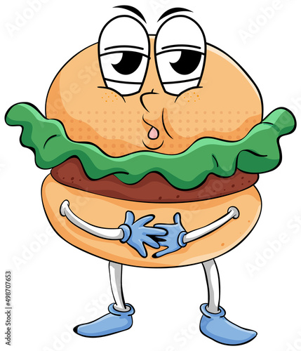Hamburger with big eyes