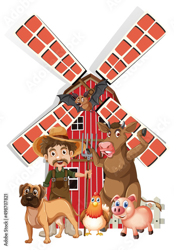 Farming theme with many animals