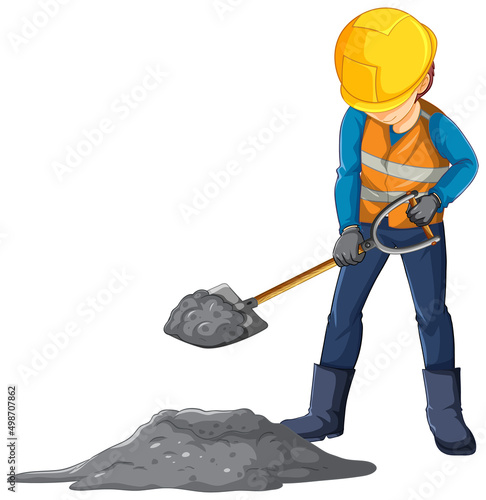 Construction worker cartoon character