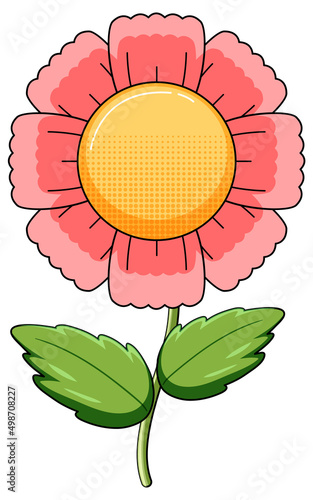Red flower with green leaves