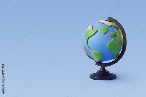 Geography earth globe on blue, Education and business concept