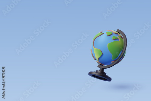 Geography earth globe on blue, Education and business concept