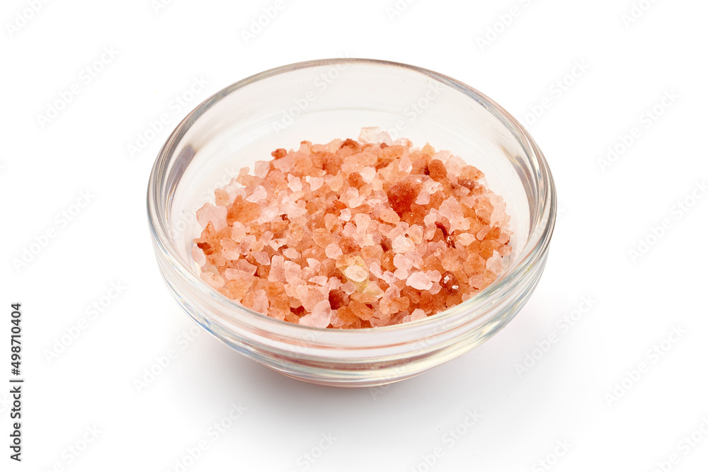 Himalayan pink salt, isolated on white background. Himalayan pink salt, isolated on white background.