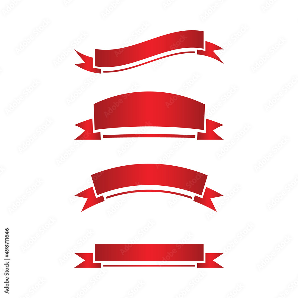 Vector red ribbon. Ribbon banner illustration design