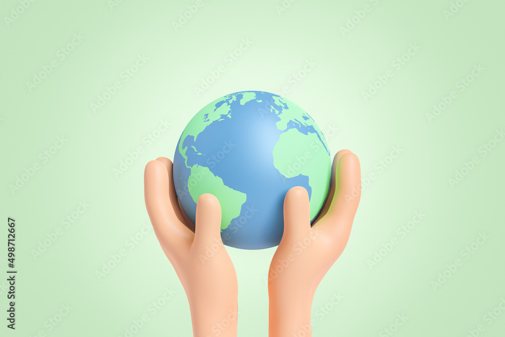 Hands holding round planet Earth Hands holding round planet Earth