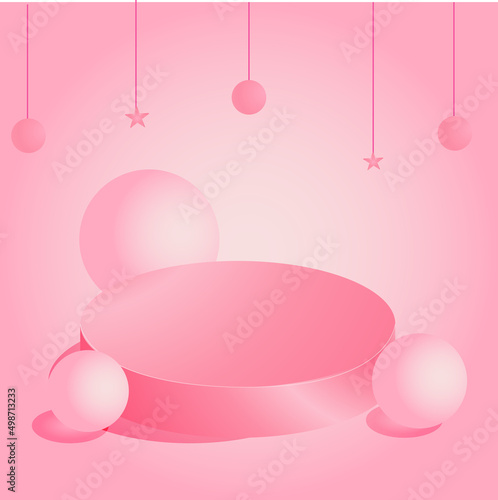 pink podium illustration