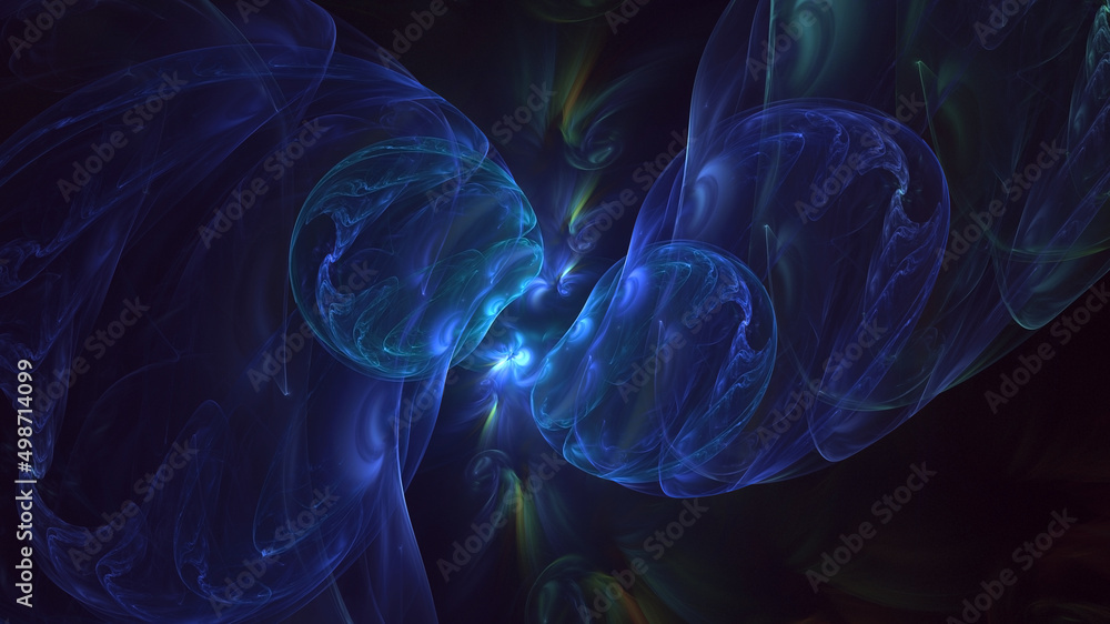 Fototapeta premium 3D rendering abstract blue fractal light background