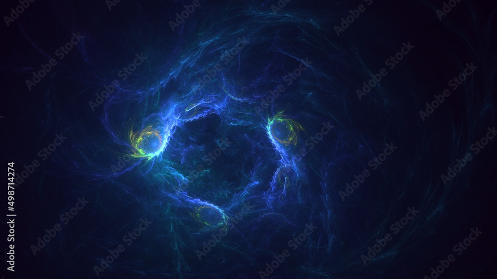 Naklejka premium 3D rendering abstract multicolor fractal light background