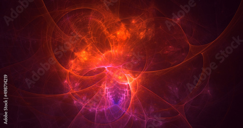 3D rendering abstract colorful fractal light background