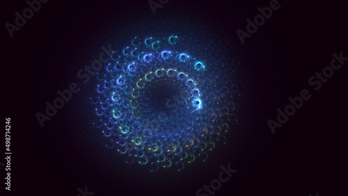 3D rendering abstract round light background