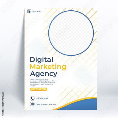 digital marketing brochure. corporate flyer design. vector template in A4 size.