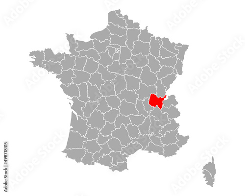 Karte von Ain in Frankreich
