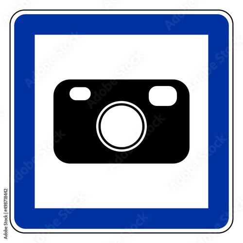 Kamera und Schild