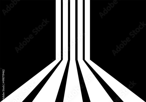 abstract black and white lines perspective background