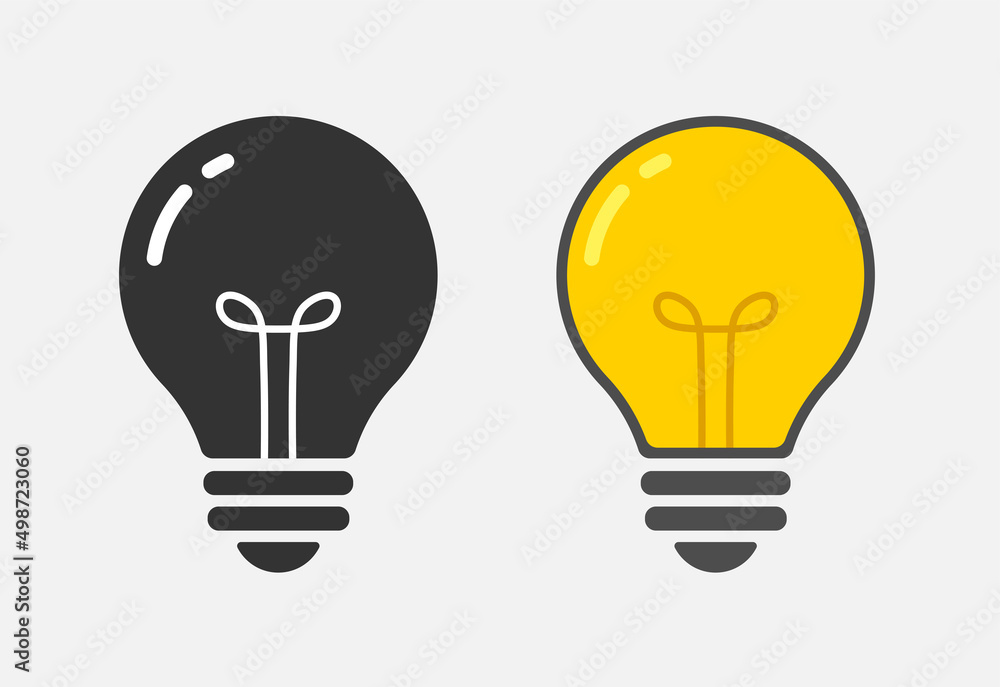 Light bulb or lamp icon isolated flat design vector illustration. Light bulb or lamp icon isolated flat design vector illustration.