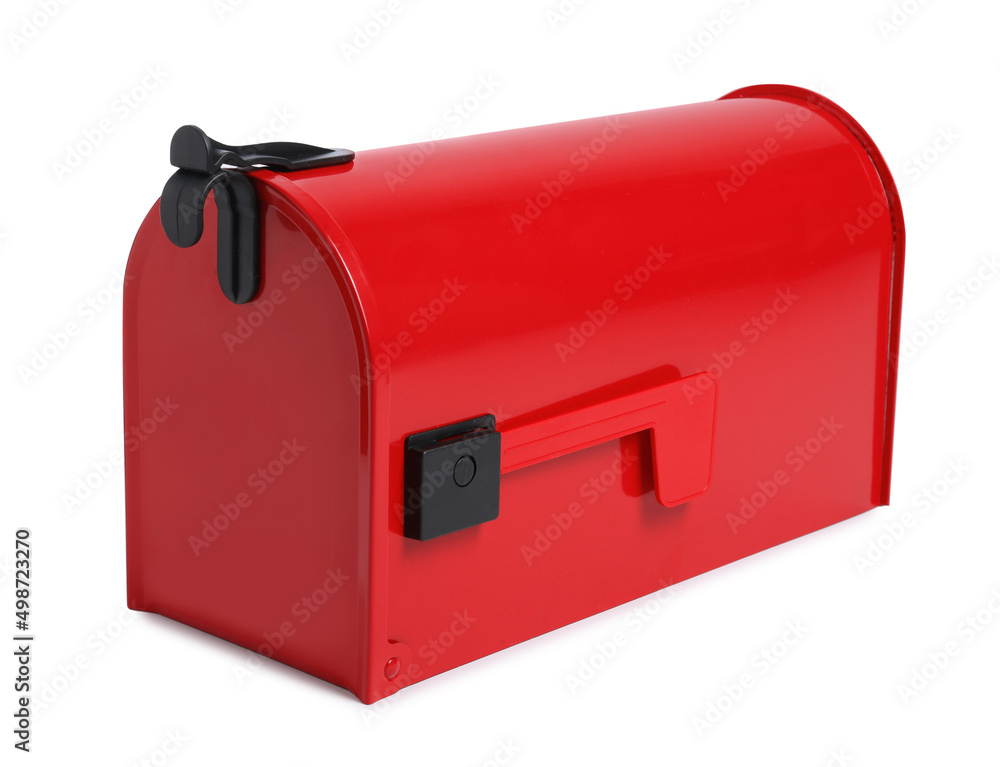 Shiny red letter box on white background Shiny red letter box on white background