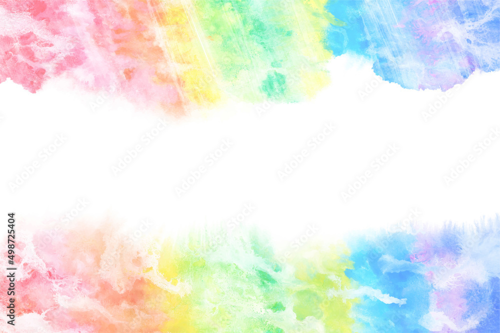 空 雲 虹 水彩 ベクター 背景