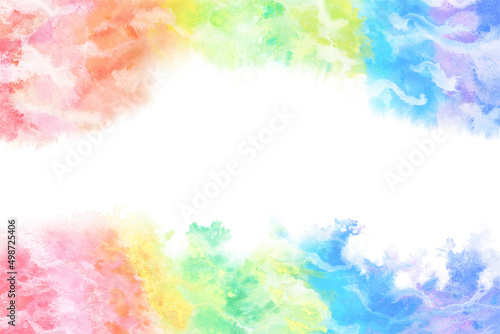 空 雲 虹 水彩 ベクター 背景