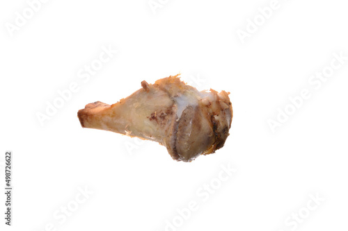 pork bone isolated on white background - close-up