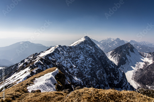 Snowy mountain peaks