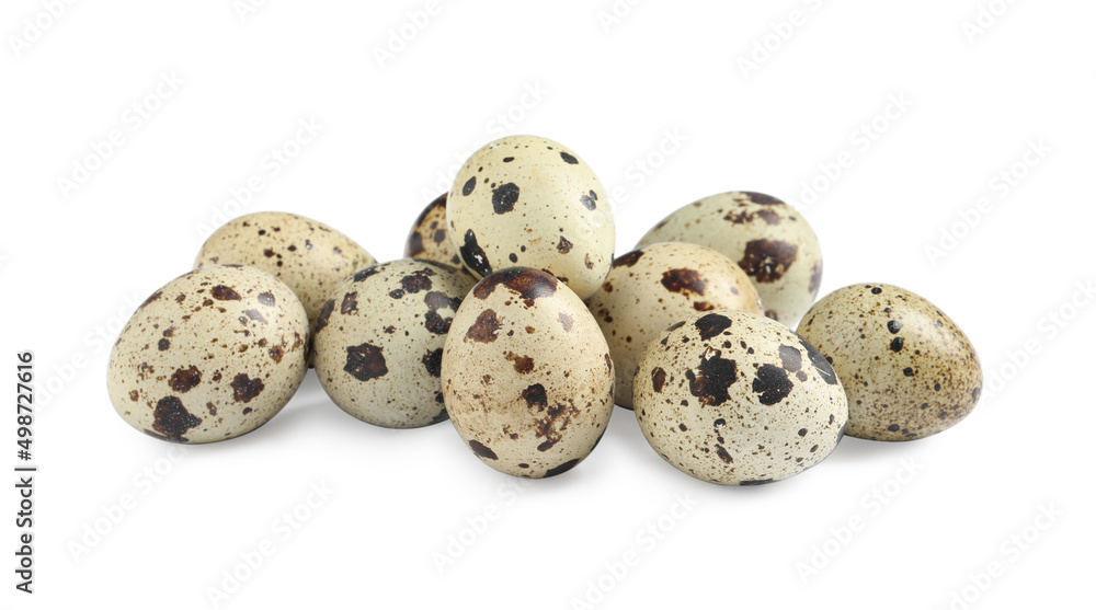 Many beautiful quail eggs on white background Many beautiful quail eggs on white background