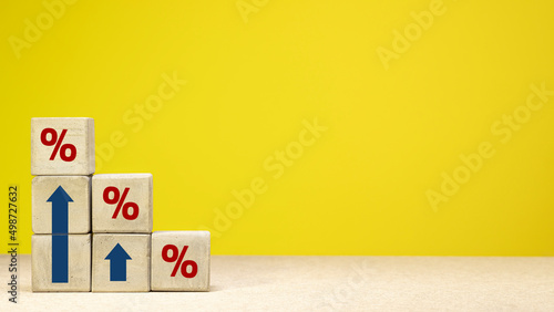 Concept of financial and mortgage interest rate. success success growth process concept. Interest growth. With copy space.