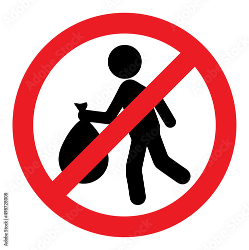 Do not throw garbage, Throwing garbage is prohibited, Throwing garbage is restricted