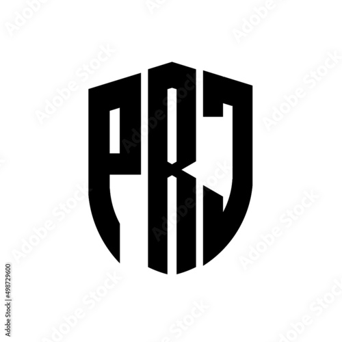 PRJ letter logo design. PRJ modern letter logo with black background. PRJ creative  letter logo. simple and modern letter logo. vector logo modern alphabet font overlap style. Initial letters PRJ  photo