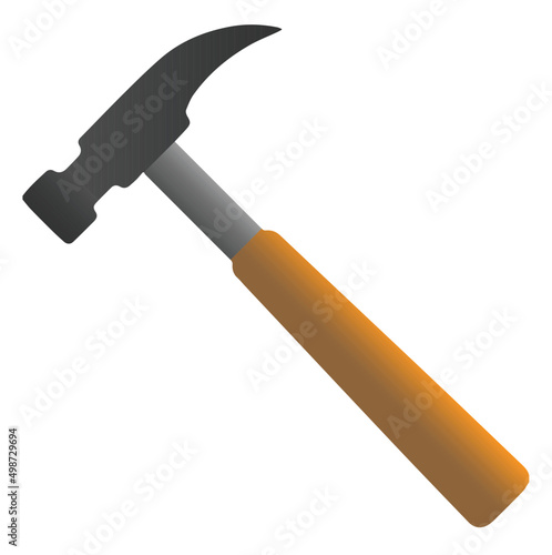 claw hammer with wooden handle