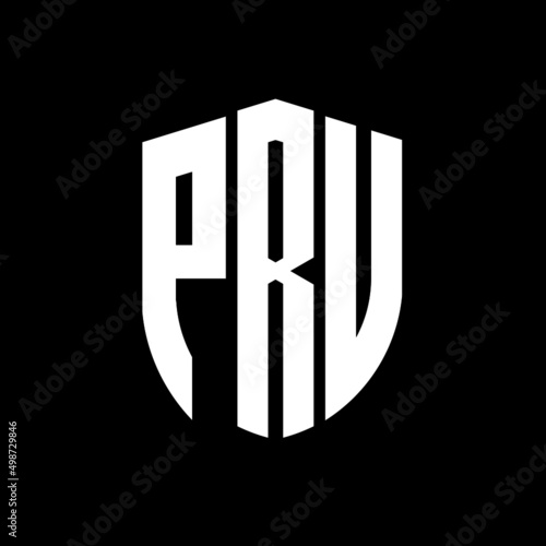 PRV letter logo design. PRV modern letter logo with black background. PRV creative  letter logo. simple and modern letter logo. vector logo modern alphabet font overlap style. Initial letters PRV  photo