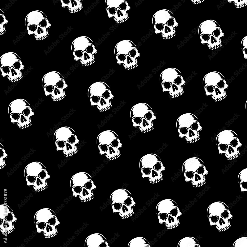 seamless pattern skull hand drawn illustration seamless pattern skull hand drawn illustration