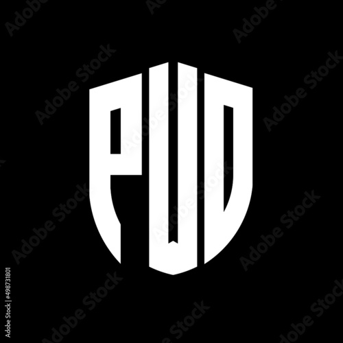 PWO letter logo design. PWO modern letter logo with black background. PWO creative  letter logo. simple and modern letter logo. vector logo modern alphabet font overlap style. Initial letters PWO  photo