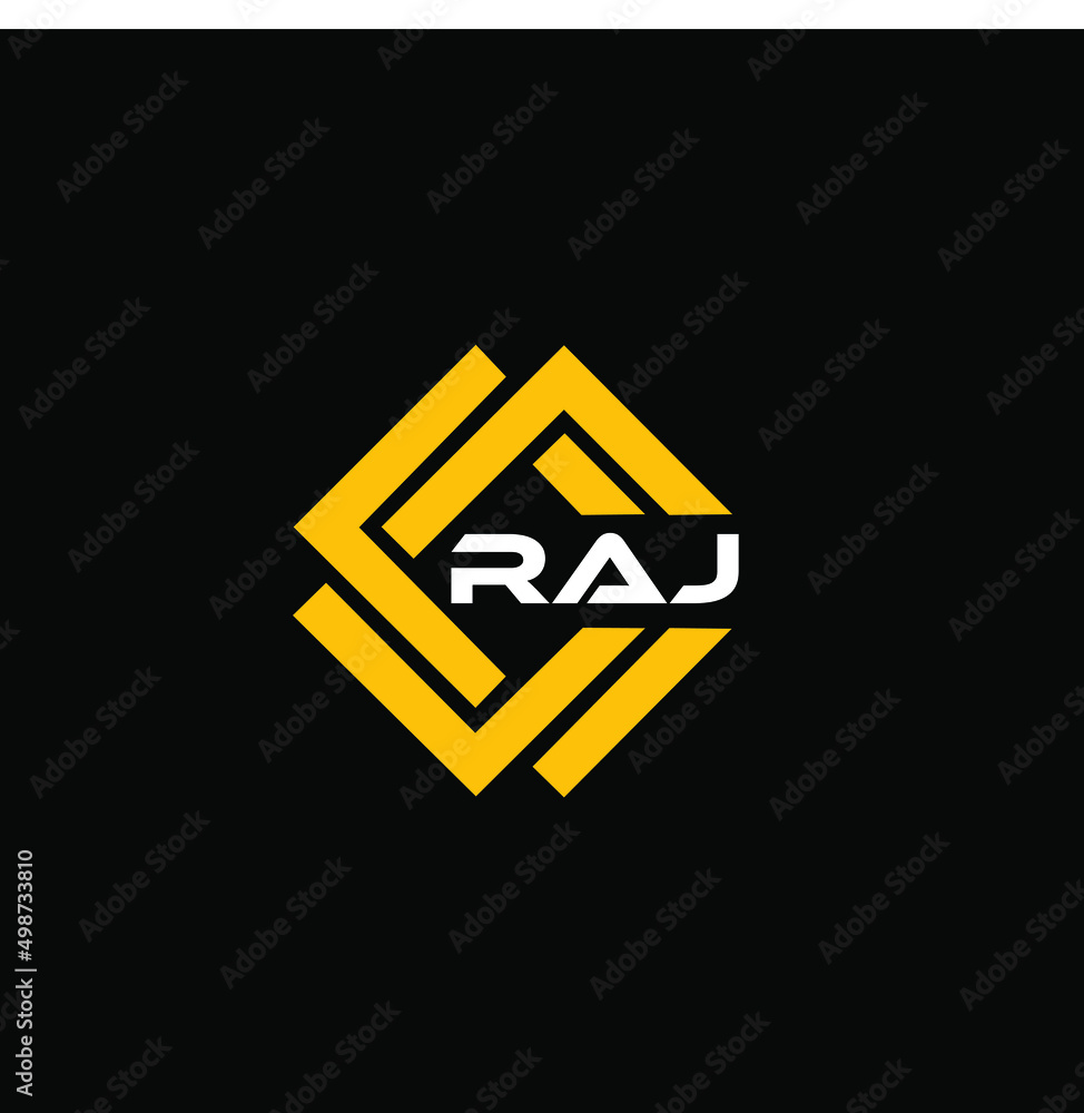 RAJ 3 letter design for logo and icon.RAJ monogram logo.vector illustration. - obrazy, fototapety, plakaty 