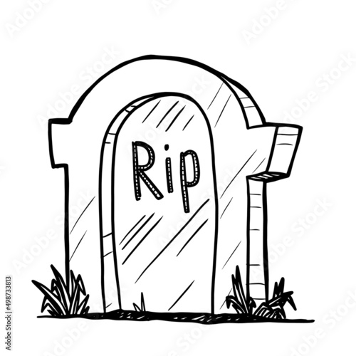 Gravestone vector illustration isolated on white background