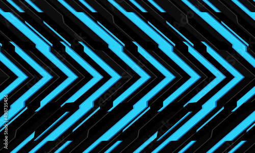 Abstract blue light cyber futuristic arrow technology arrow direction grey metallic pattern design modern background vector