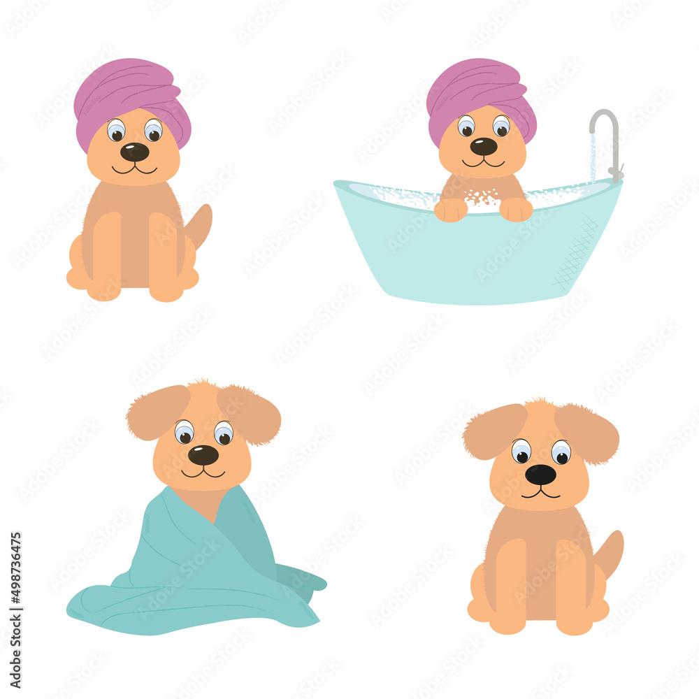 set of cute brown dogs set of cute brown dogs