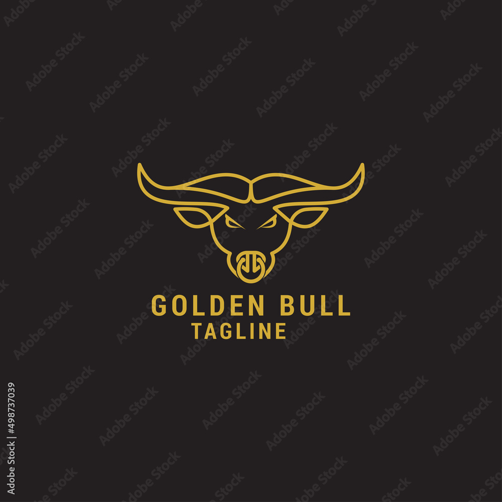 Gold bull logo icon design template. luxury, premium vector Gold bull logo icon design template. luxury, premium vector