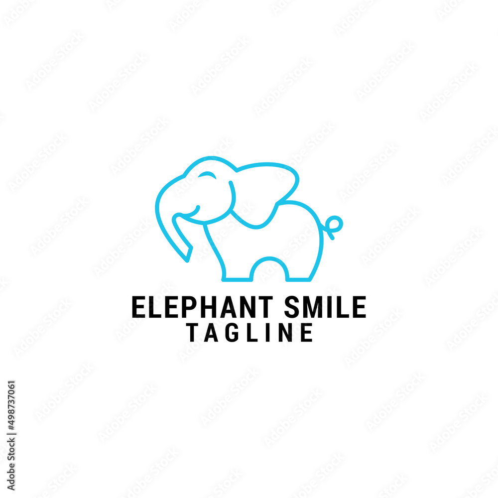 Smile elephant logo icon design template. luxury, premium vector Smile elephant logo icon design template. luxury, premium vector
