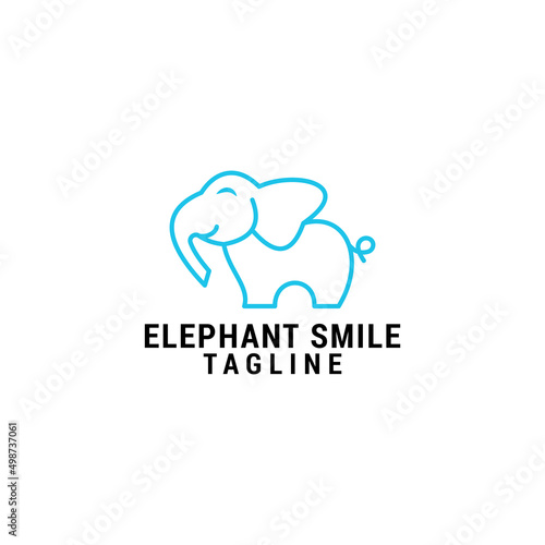 Smile elephant logo icon design template. luxury, premium vector